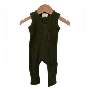SpearmintLove Organic Waffle Sleeveless Zip Romper